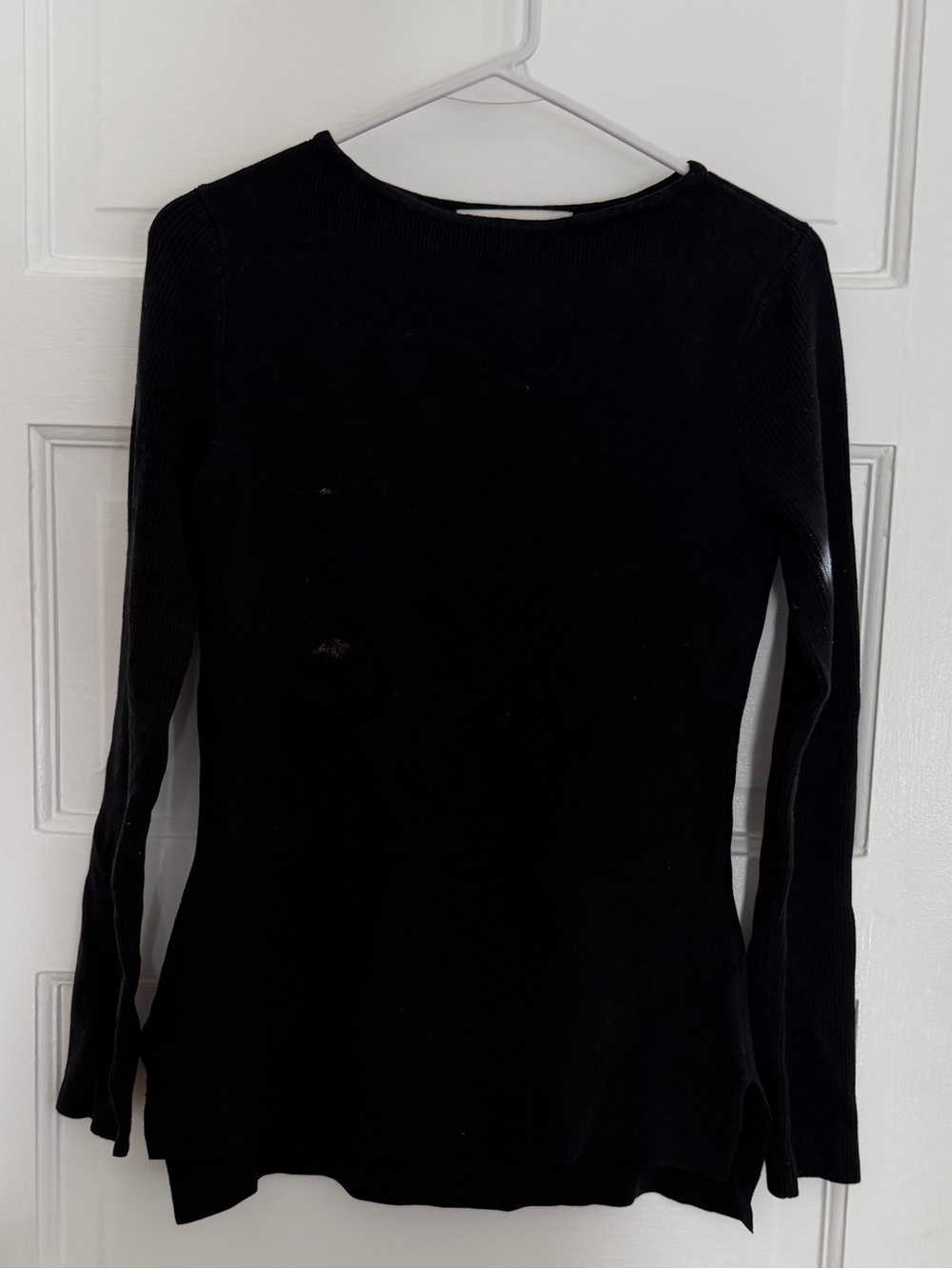 Derek Lam IOC Athleta Black Long-Sleeve Ribbed Knit Top